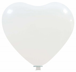 White (wit) XXL Hart Ballon, 35 inch (90cm)