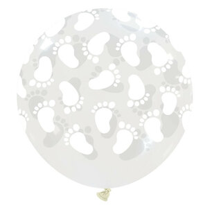 Babyvoetjes XL Ballon clear, 32 inch (80cm)