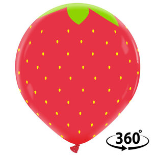 Strawberry XL (aardbei) print ballon, 24 inch (60cm)