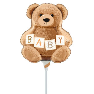 Baby Teddy Bear Folieballon, 10 inch (25cm), zonder zelfsluitend ventiel