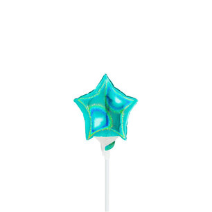 Tiffany glitter Stervorm mini Folieballon, 4 inch (10 cm), zonder zelfsluitend ventiel