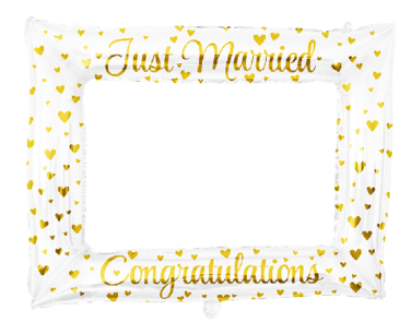 Folie selfie fotolijst frame Just Married, 66x85 cm