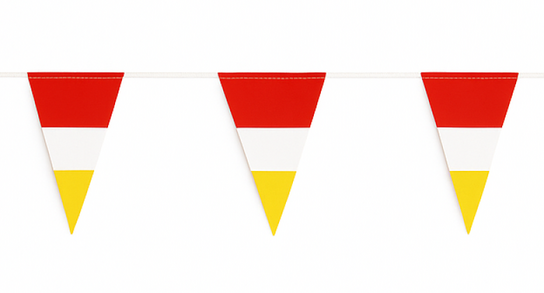 Rood-wit-geel per vlaggetje Vlaggenlijn, 10 meter