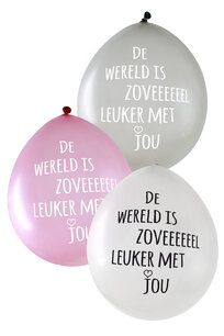 Zoveel leuker met jou Ballonnen, 6 stuks, 14 inch (35cm)