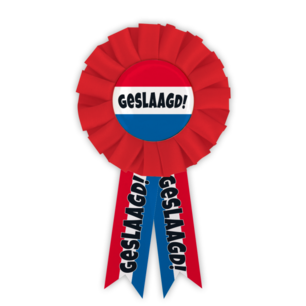 Geslaagd Rozet, rood-wit-blauw