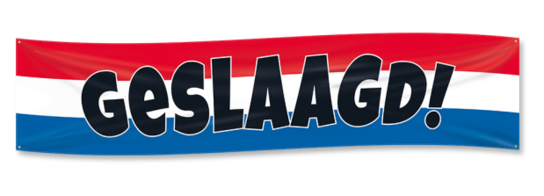 Banner (spandoek) Geslaagd rood-wit-blauw, 180x40 cm