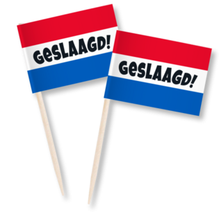Geslaagd Prikkers rood-wit-blauw, 50 stuks