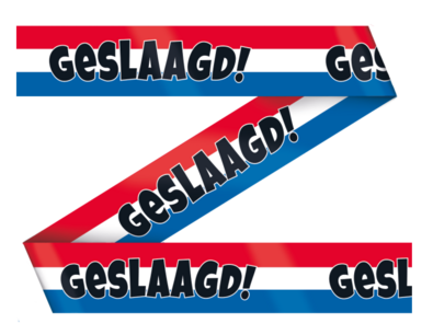 Geslaagd Afzetlint rood-wit-blauw, 12 meter