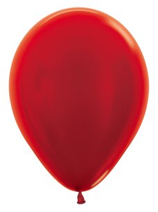 Red (rood) Metallic ballon, 12 inch (30cm)