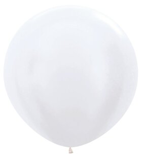 White Satin Pearl XXL ballon, 36 inch (80cm)
