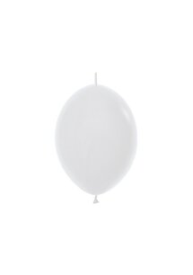White (wit) Fashion kleine Linkballon, 6 inch (15cm)