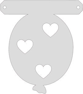 Ballon met hartjes tussenstukje