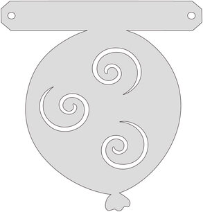 Ballon met krullen tussenstukje