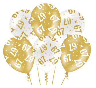67 jaar Ballonnen Fancy party, 6 stuks