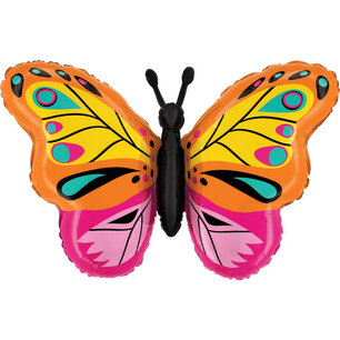 Vlinder Folieballon kleurrijk, 30 inch (75 cm)