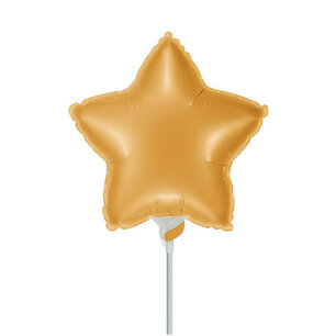 Classy gold Stervorm mini Folieballon, 9 inch (23 cm), zonder zelfsluitend ventiel