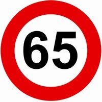 65 Jaar verkeersbord tussenstukje, ca. 11cm 65 Jaar verkeersbord tussenstukje, ca. 11cm