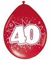 40 jaar, Robijn Ballonnen, 8 stuks 40 jaar, Robijn Ballonnen, 8 stuks
