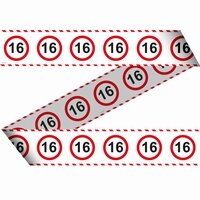 16 jaar, Verkeersbord Afzetlint, 15 meter 16 jaar, Verkeersbord Afzetlint, 15 meter