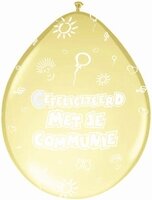 Ballonnen Gefeliciteerd met je Communie, Ivoor, 8 stuks Ballonnen Gefeliciteerd met je Communie, Ivoor, 8 stuks