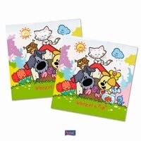 Woezel en Pip servetten, 33x33cm, 20 stuks Woezel en Pip servetten, 33x33cm, 20 stuks