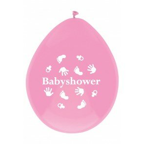 Babyshower Ballonnen roze, 6 stuks Babyshower Ballonnen roze, 6 stuks