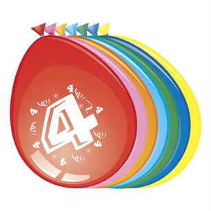 4 jaar, ballonnen, 8 stuks
