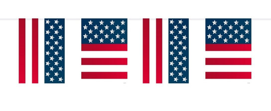 USA / Amerika Vlaggenlijn, rechthoek, 10 meter USA / Amerika Vlaggenlijn, rechthoek, 10 meter
