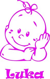 Raamsticker baby gezichtje meisje