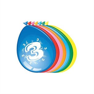3 jaar, ballonnen, 8 stuks