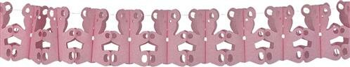 Beertjes roze papieren slinger, 6 meter