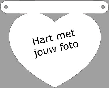 Eigen foto in hartvorm tussenstukje 