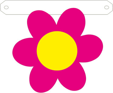 Bloem, 2-kleurig, tussenstukje Bloem, 2-kleurig, tussenstukje