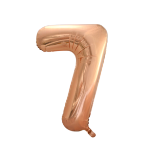 Folie Ballon Cijfer 7 Rosé Goud, 86 cm Folie Ballon Cijfer 7 Rosé Goud, 86 cm