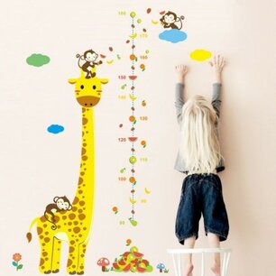 Groeimeter sticker Giraffe, aapjes en fruit Groeimeter sticker Giraffe, aapjes en fruit