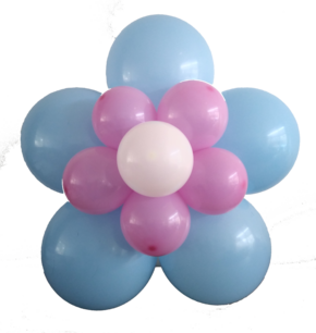 Ballonnenbloem DIY, babyblauw en roze Ballonnenbloem DIY, babyblauw en roze