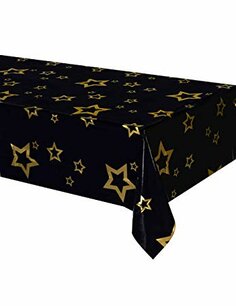 Zwart met sterren tafelkleed, 130x180cm Zwart met sterren tafelkleed, 130x180cm