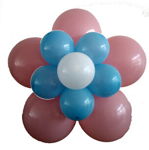 Ballonnenbloem DIY, babyroze en blauw Ballonnenbloem DIY, babyroze en blauw