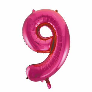 Folie Ballon Cijfer 9 Pink, 86 cm Folie Ballon Cijfer 9 Pink, 86 cm