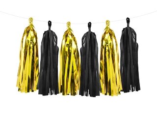Zwart-Goud Tassel slinger DIY, ca 2 meter Zwart-Goud Tassel slinger DIY, ca 2 meter