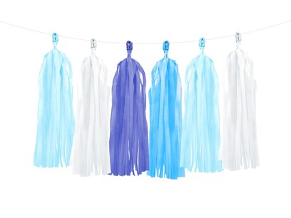 Blauw mix Tassel slinger DIY, ca 2 meter Blauw mix Tassel slinger DIY, ca 2 meter