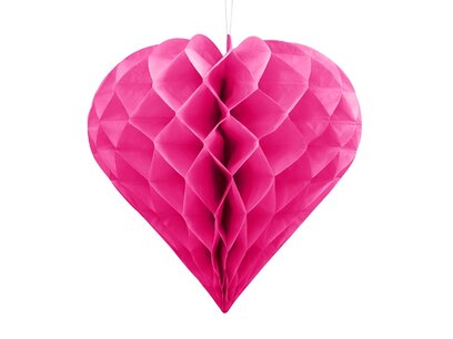 Roze:Pink Honeycomb hart, 30cm Roze:Pink Honeycomb hart, 30cm
