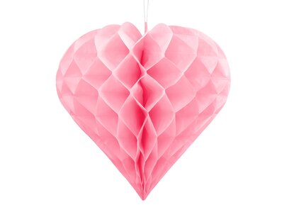 Roze Honeycomb hart, 30cm Roze Honeycomb hart, 30cm