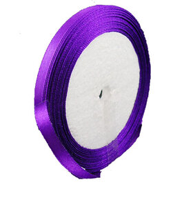Paars Satijn lint, 6mm, rol 23 m