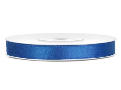 Blauw (royal blue) Satijn lint, 6mm, rol 25 m Blauw (royal blue) Satijn lint, 6mm, rol 25 m