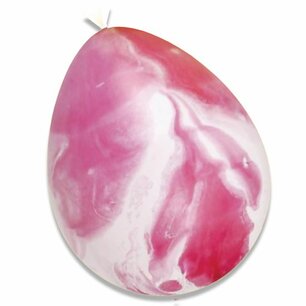 Rood-wit Marble (marmer) Ballon (30cm) Rood-wit Marble (marmer) Ballon (30cm)