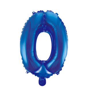 Folie Ballon Cijfer 0 Blauw, 41 cm Folie Ballon Cijfer 0 Blauw, 41 cm