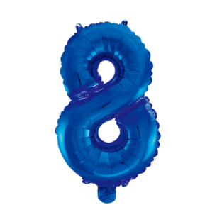 Folie Ballon Cijfer 8 Blauw, 41 cm Folie Ballon Cijfer 8 Blauw, 41 cm