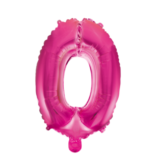 Folie Ballon Cijfer 0 Pink, 41 cm Folie Ballon Cijfer 0 Pink, 41 cm