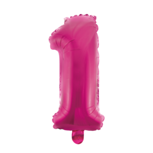 Folie Ballon Cijfer 1 Pink, 41 cm Folie Ballon Cijfer 1 Pink, 41 cm